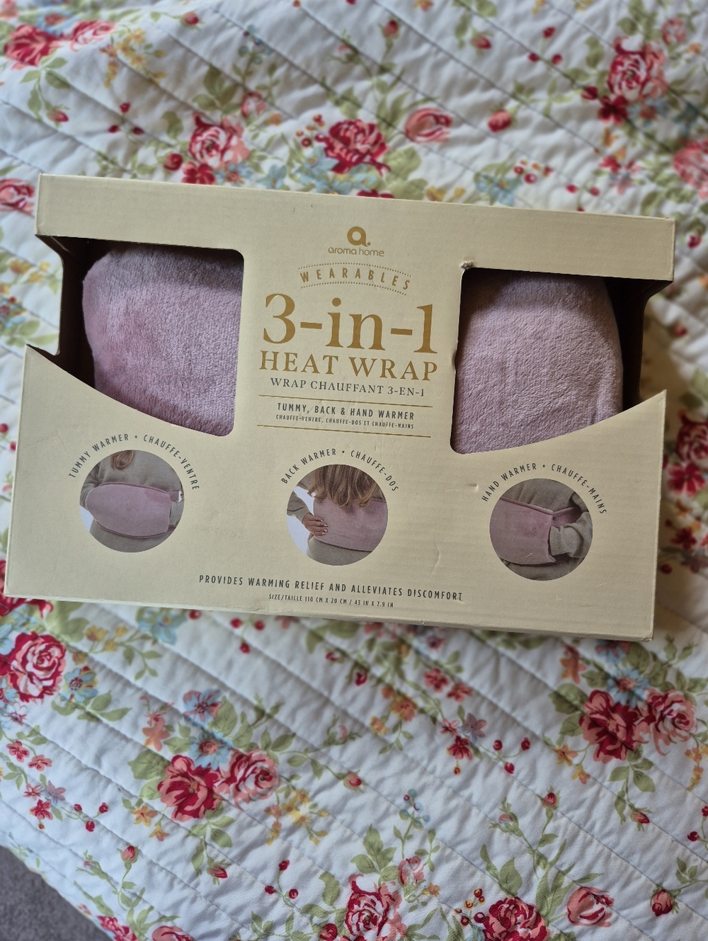 ❤️‍🔥 New Aroma Home 3 In 1 Heat Wrap New In Box Lavender Color